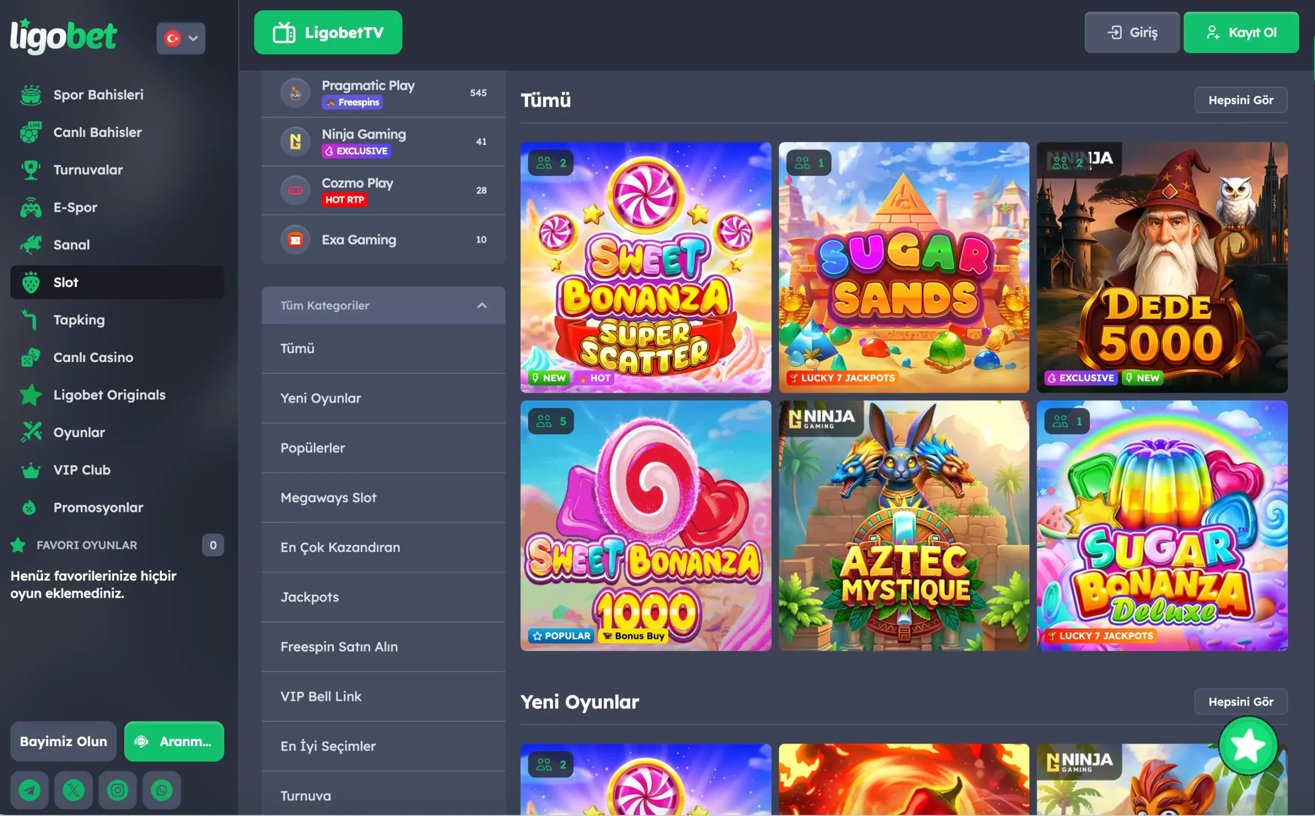 Ligobet Casino ve Canlı Casino
