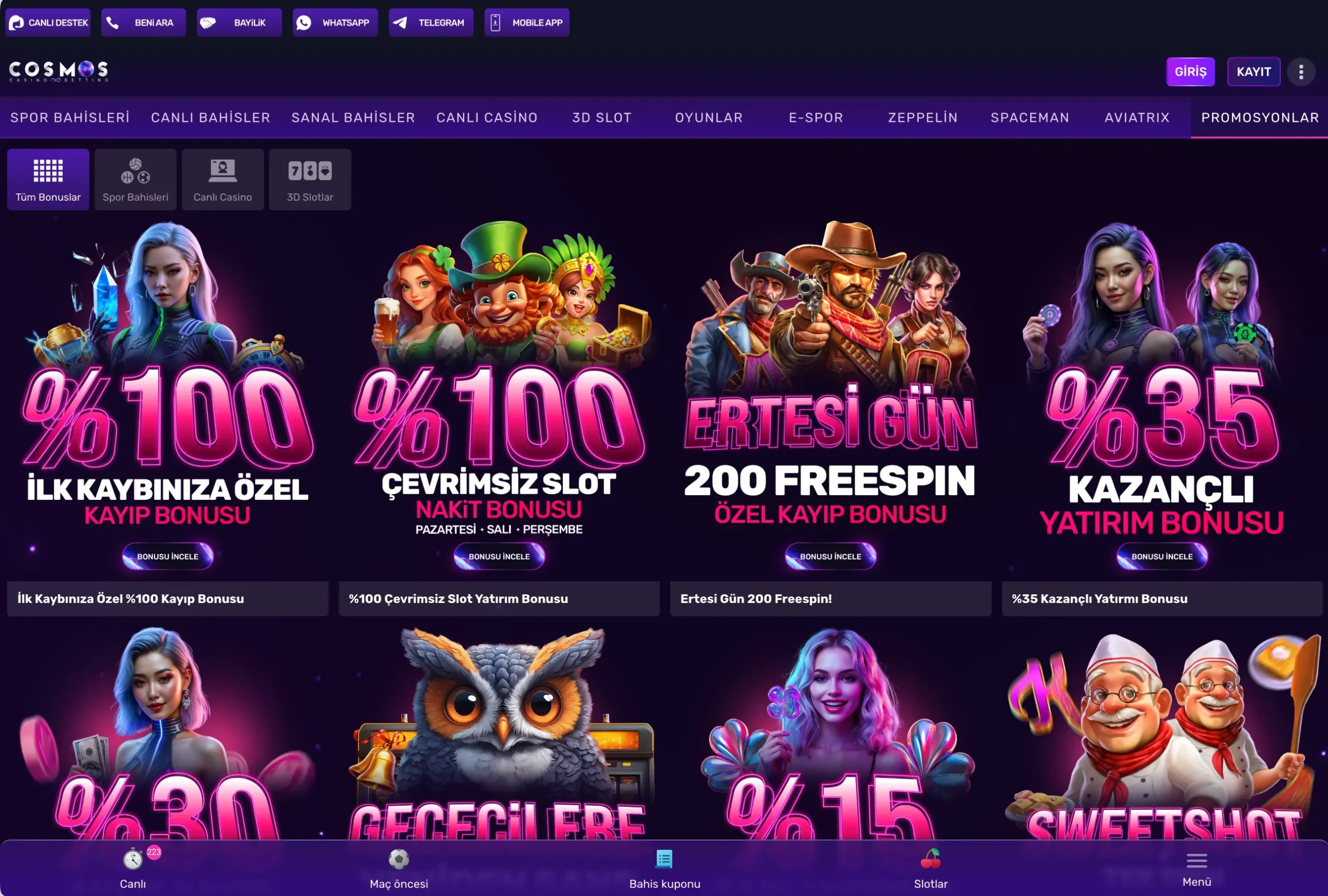 Betcosmos Promosyonları ve Hoş Geldin Bonusu
